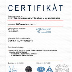 Certifikát ČSN EN ISO 14001:2005